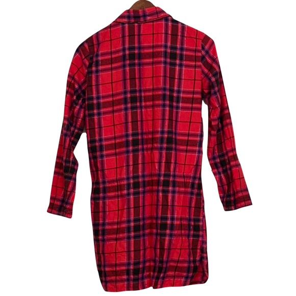 Victoria’s Secret Red Plaid Flannel Pajama Shirt Dress Size XS - Picture 5 of 5